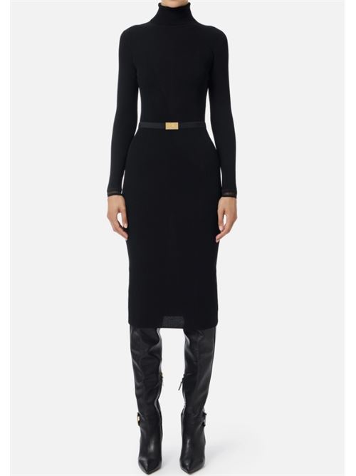 ABITO IN MAGLIA CON CINTURA ELISABETTA FRANCHI | AM07B56E2110 Nero